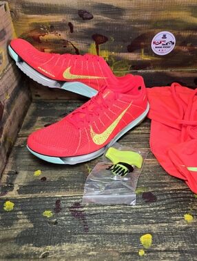 Nike‎ Air Zoom Victory 2 Spikes Bright Crimson Lime Men Sz 5.5, 6.5 FD8411-600